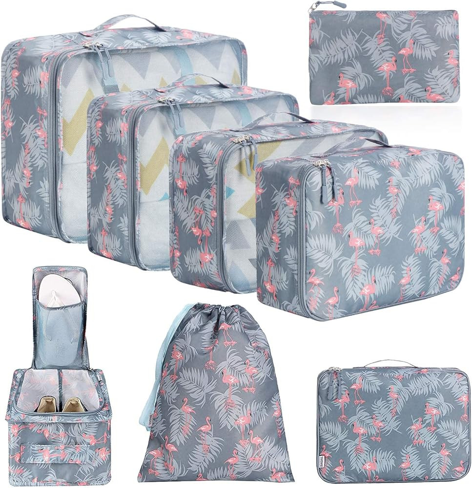 BAGAIL 8 Set Packing Cubes Luggage Packing Organizers for Travel Accessories | Amazon (US)