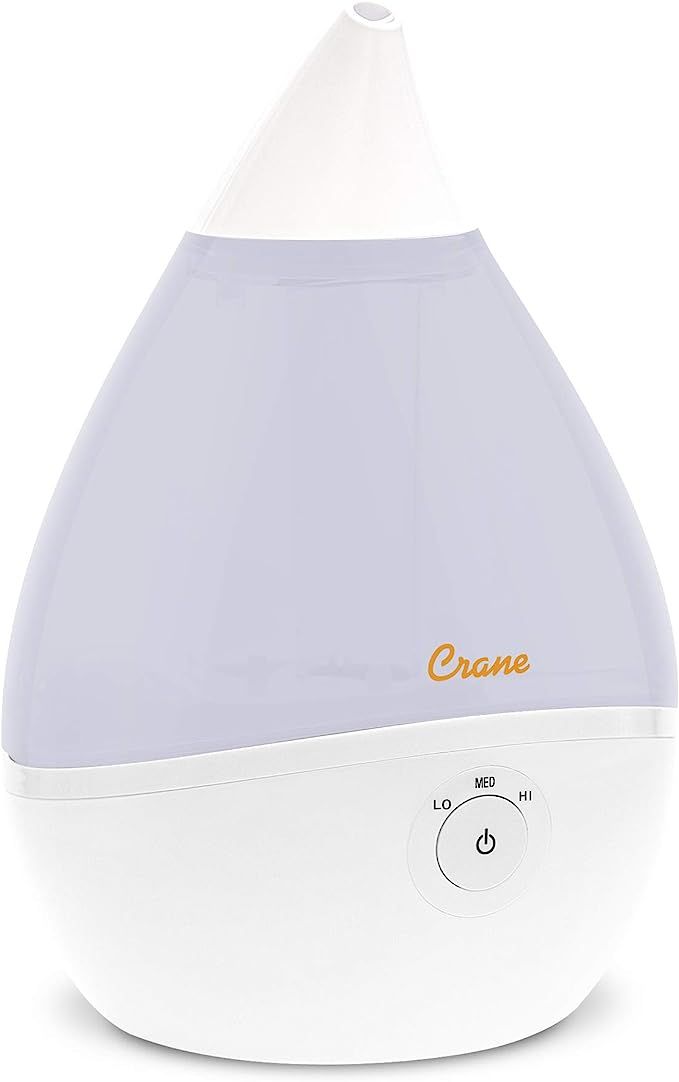Crane Droplet Ultrasonic Cool Mist Humidifier, Filter Free, 0.5 Gallon with Optional Vapor Pad Sl... | Amazon (US)