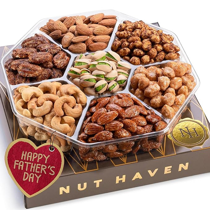 Fathers Day Nuts Gift Basket - Assortment of Sweet & Roasted Salted Gourmet Nuts - Assorted Food ... | Amazon (US)