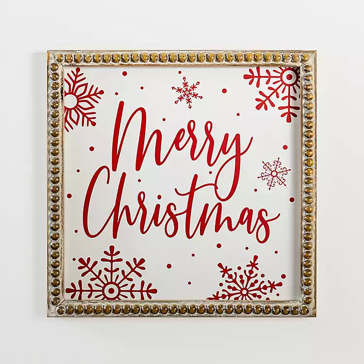 Beaded Merry Christmas Wall Plaque | Kirkland's Home