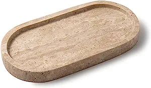 Travertine 8 Inch Oval Bottle Tray Catch All | Amazon (US)