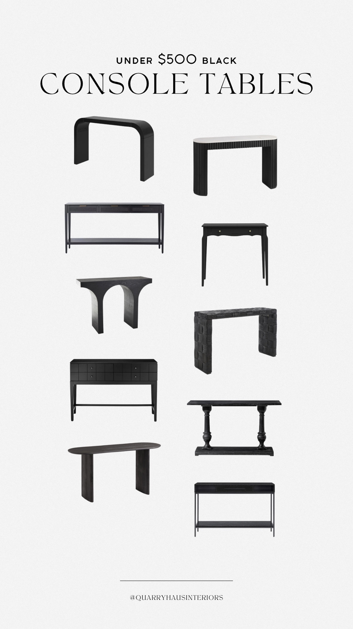 Budget friendly and affordable black console tables - all under $500! Perfect for your foyer and entryway styling 🖤

#LTKHome