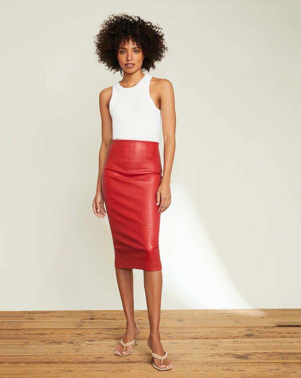 Kaliyah Leather Skirt | Veronica Beard
