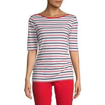 St. John's Bay-Womens Boat Neck Elbow Sleeve T-Shirt | JCPenney