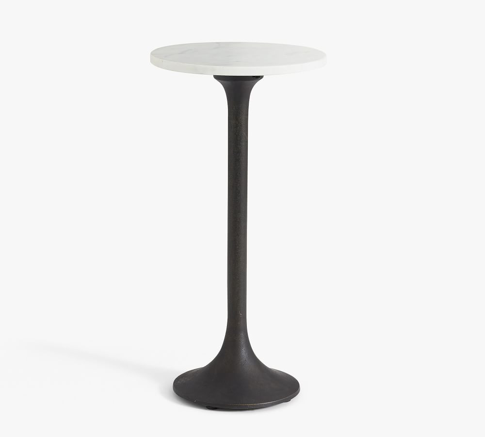Jayne 12" Marble Round Accent Table | Pottery Barn (US)