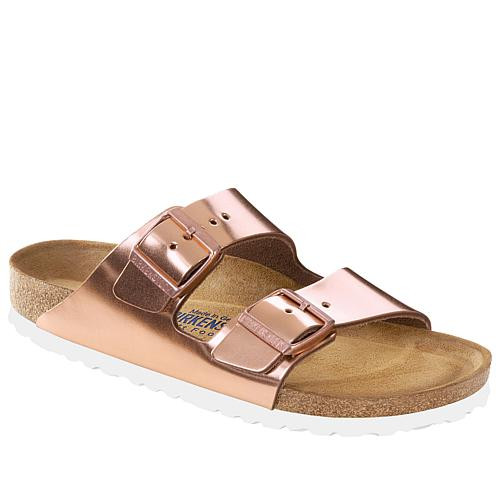 Birkenstock Arizona Metallic Birko-Flor Sandal - Metallic - 8/8.5 | HSN