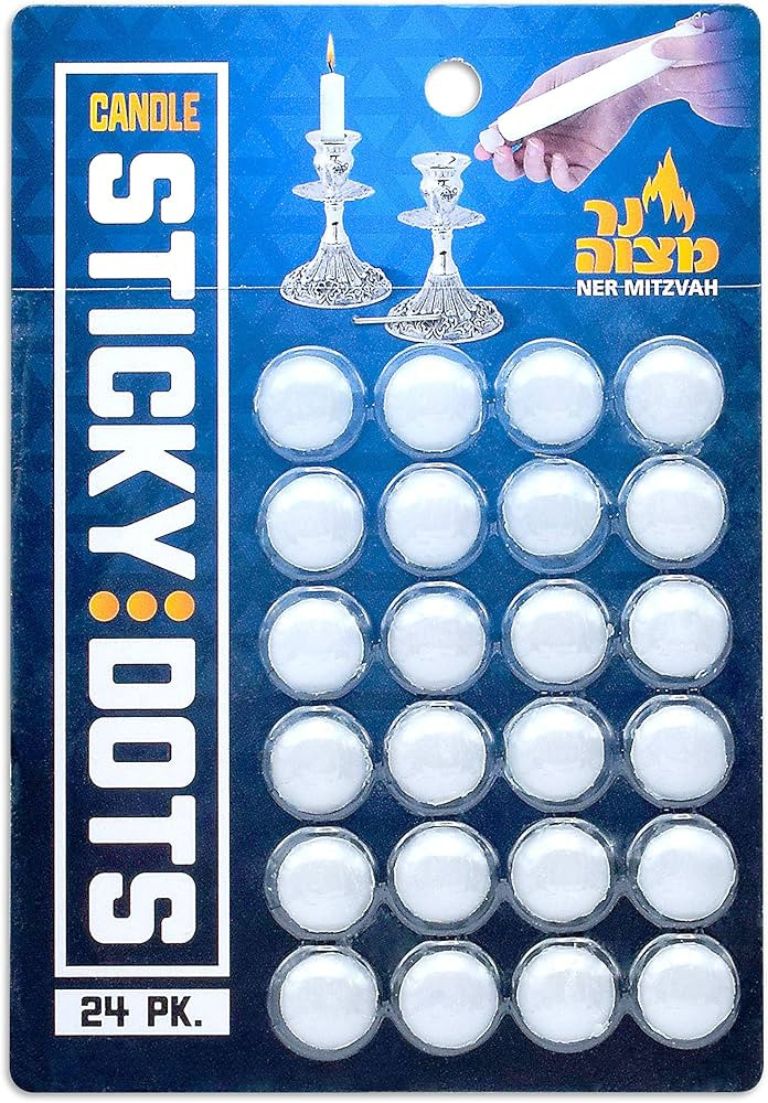Ner Mitzvah Candle Sticky Dots - Candle Wax Dots - Candle Accessories - 24 Dots | Amazon (US)
