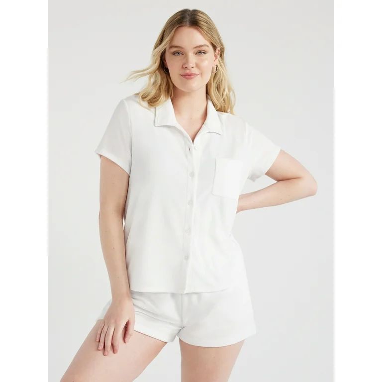 Time and Tru Women's and Women's Plus Terry Camp Shirt, Sizes S-2X | Walmart (US)
