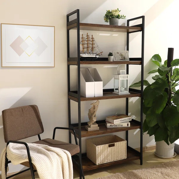 Carranza 68.9'' H x 31.5'' W Steel Etagere Bookcase | Wayfair North America
