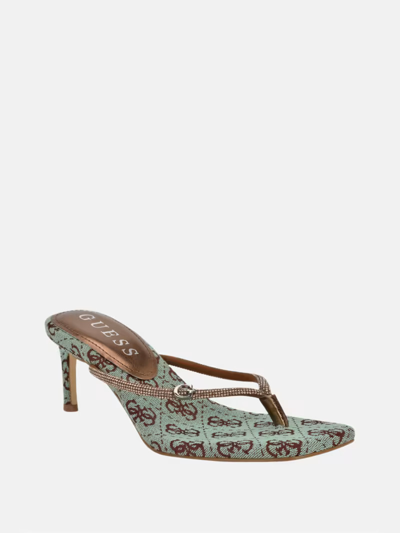 Mayan Rhinestone Thong Strap Heels | GUESS® Official Website | Guess (US)