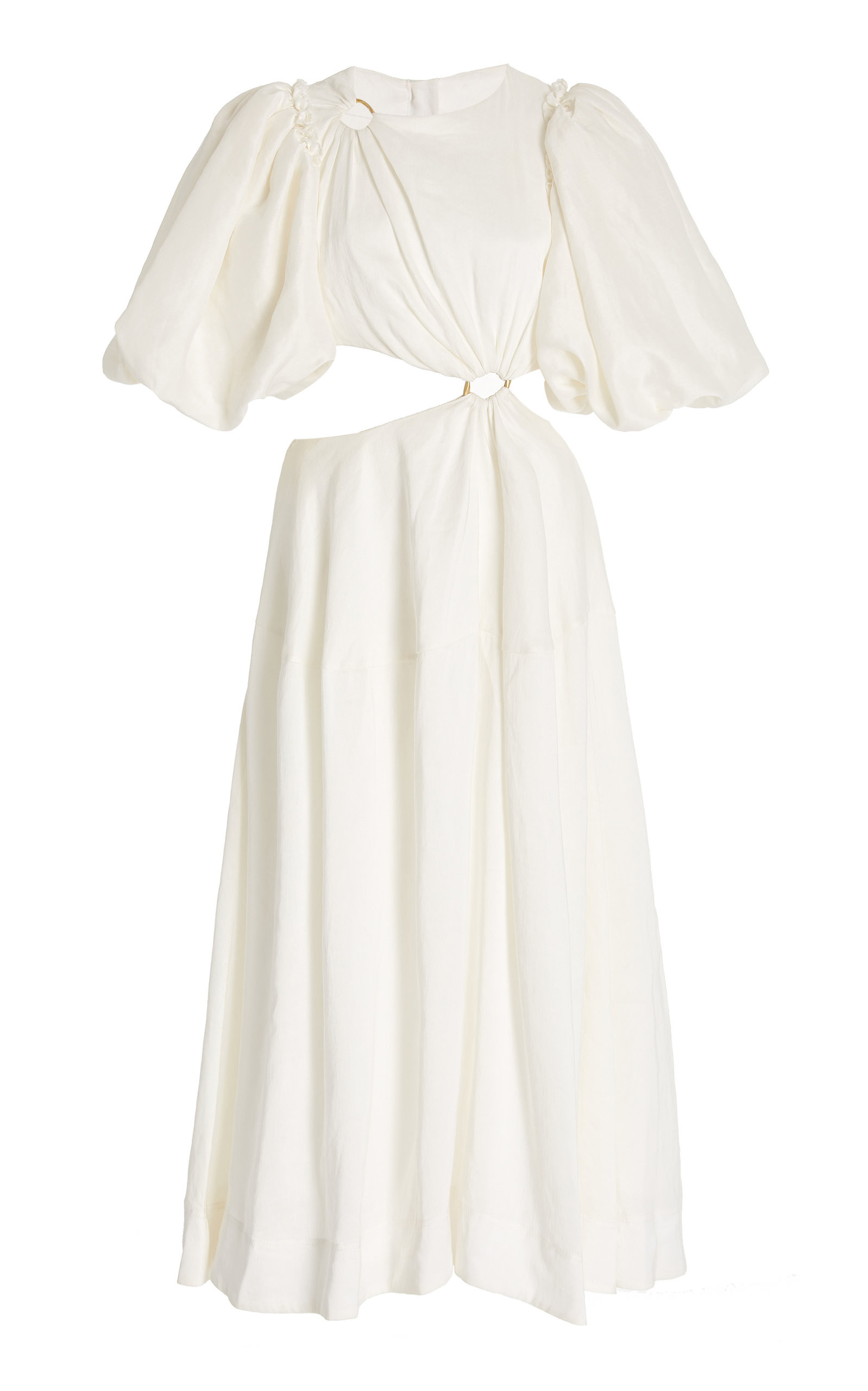 Vanades Cutout Linen-Blend Midi Dress | Moda Operandi (Global)
