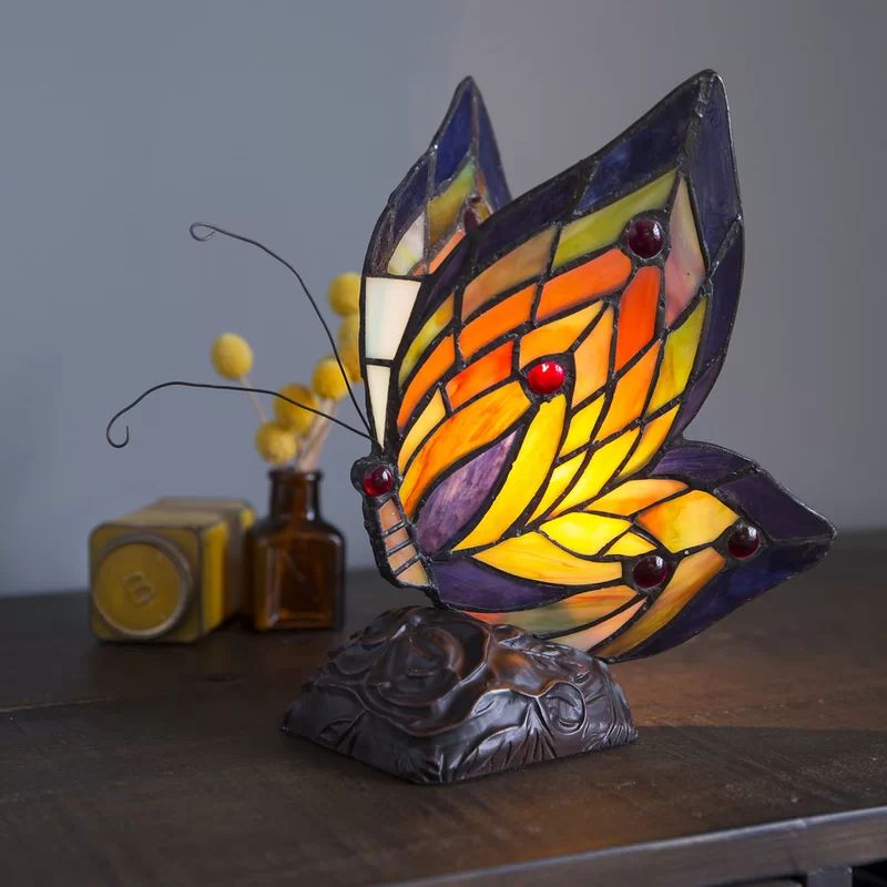 Liliana Butterfly Wing 10" Lighted Art Glass Novelty Light | Wayfair North America