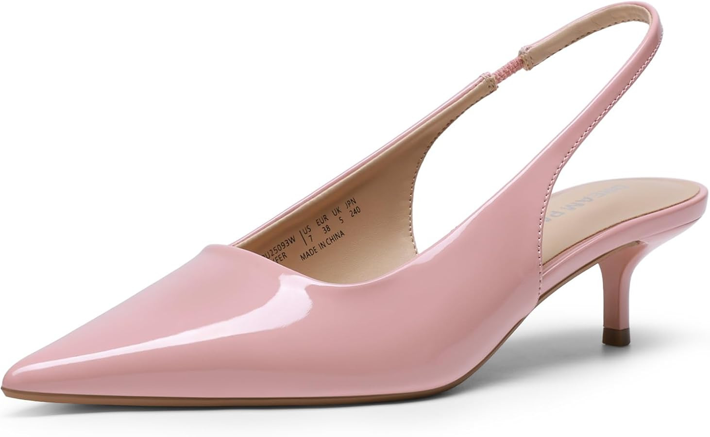 DREAM PAIRS Women's Kitten Heels Slingback Low Closed Toe Comfortable Pumps Pointed Toe Wedding P... | Amazon (US)
