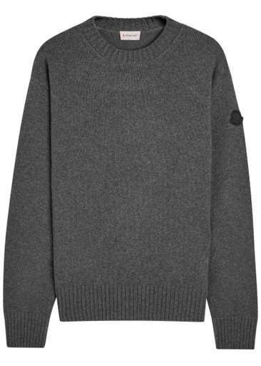 Logo-appliqué wool and cashmere-blend jumper | Harvey Nichols