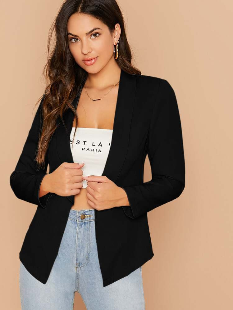 Shawl Collar Solid Tailored Blazer | SHEIN