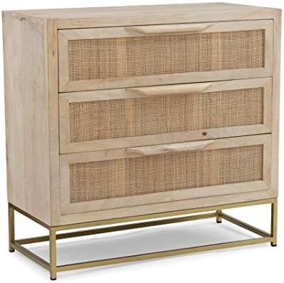 Amazon.com: Powell Gold Base 3 Drawer Danika Cabinet, Natural Rattan 3 : Home & Kitchen | Amazon (US)