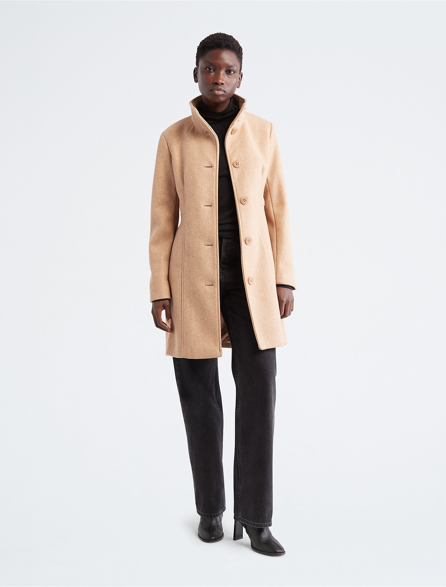 Funnel Wool Overcoat | Calvin Klein | Calvin Klein (US)