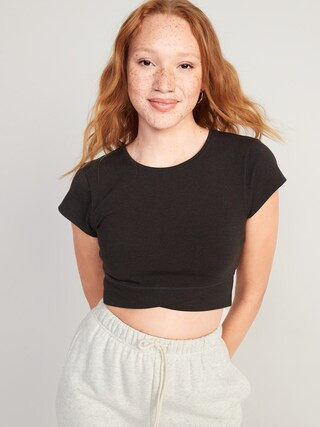 PowerChill Cropped Cross-Front T-Shirt for Women | Old Navy (US)