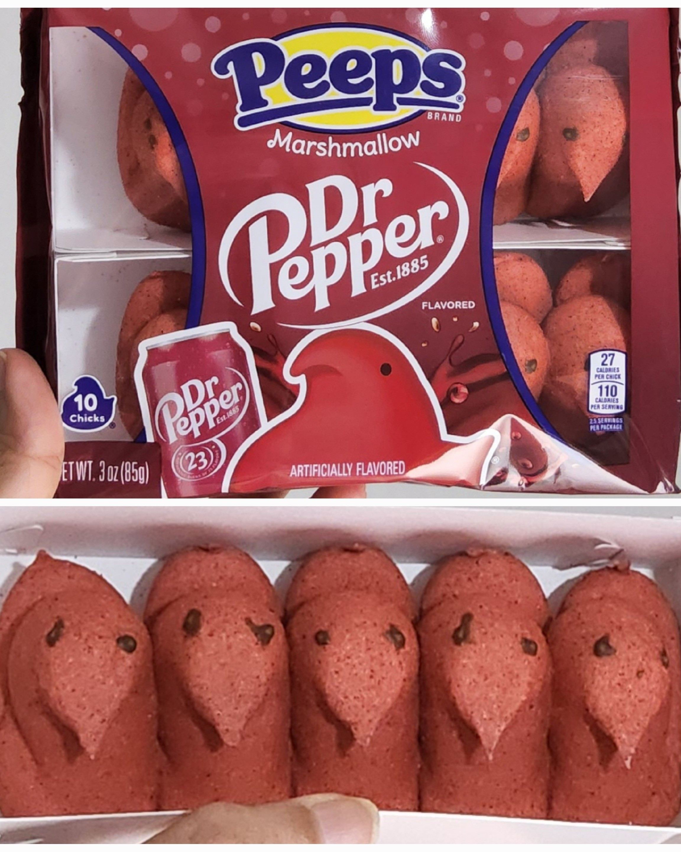 I enjoyed the original Peeps growing up. They're cute and fun to eat. I recently tried Peeps marshmallow in Dr. Pepper flavor. There are 10 chicks in each box. They are soft, chewy and gooey. They have a light flavor of Dr. Pepper to them. They're fun and tasty to consume.  

#LTKParties #LTKFamily #LTKU