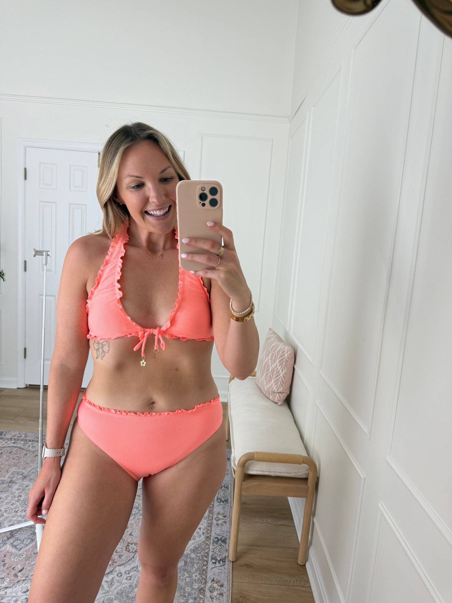 Vacation - resort wear - swimsuit - wearing med top and large bottoms 