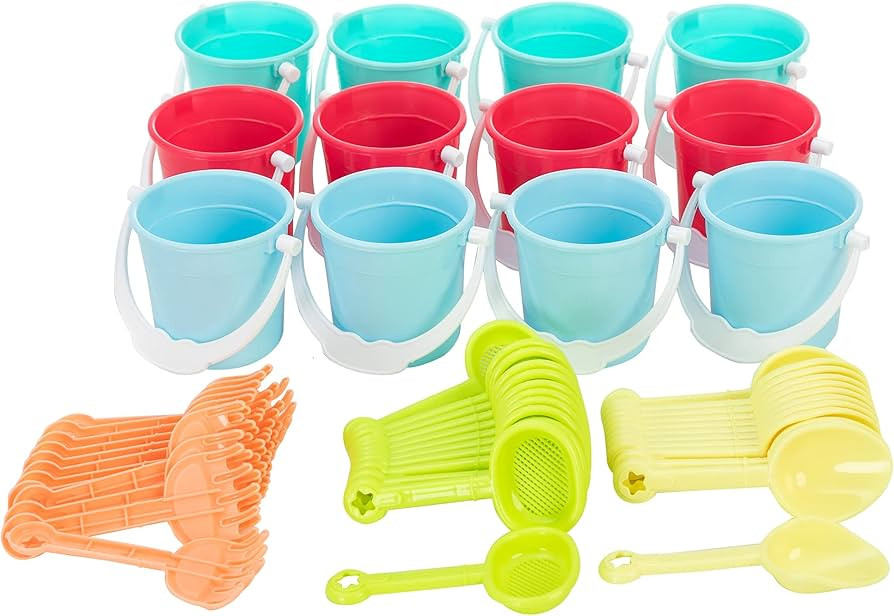 JOYIN Beach Sand Bucket and Shovel Set (12 Sets) for Kids Party Favor |3" Mini Beach and Sand Toy... | Amazon (US)