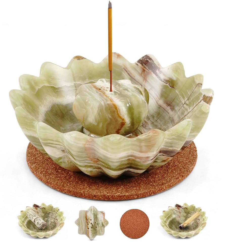 Radicaln Marble Incense Holder 5.5" Inches Green Handmade Palo Santo Stick for Home Décor, Moder... | Amazon (US)