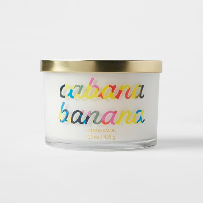 15oz Lidded Glass Jar 3-Wick Cabana Banana Candle - Opalhouse™ | Target