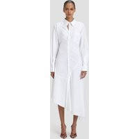 Victoria Beckham Panelled Shirt Dress In White - Size 4 UK | Victoria Beckham US