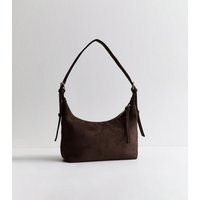 Dark Brown Faux Suede Slouchy Shoulder Bag New Look | New Look (UK)