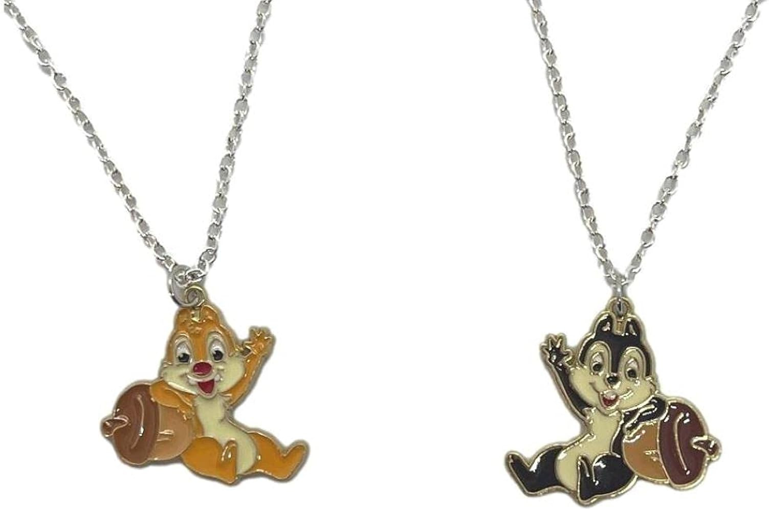 Chip 'n Dale Dale and Chip Chipmunk Cartoon Characters With Acorn Charm Pendant Necklace Set of 2... | Amazon (US)
