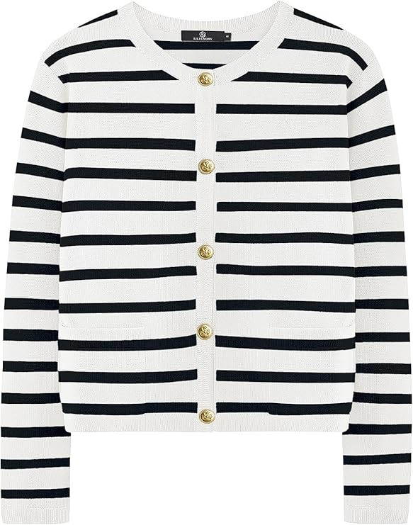 LILLUSORY Women Striped Cardigan Sweaters 2025 Fall Outfit Cloth Fashion Trendy Casual Long Sleev... | Amazon (US)