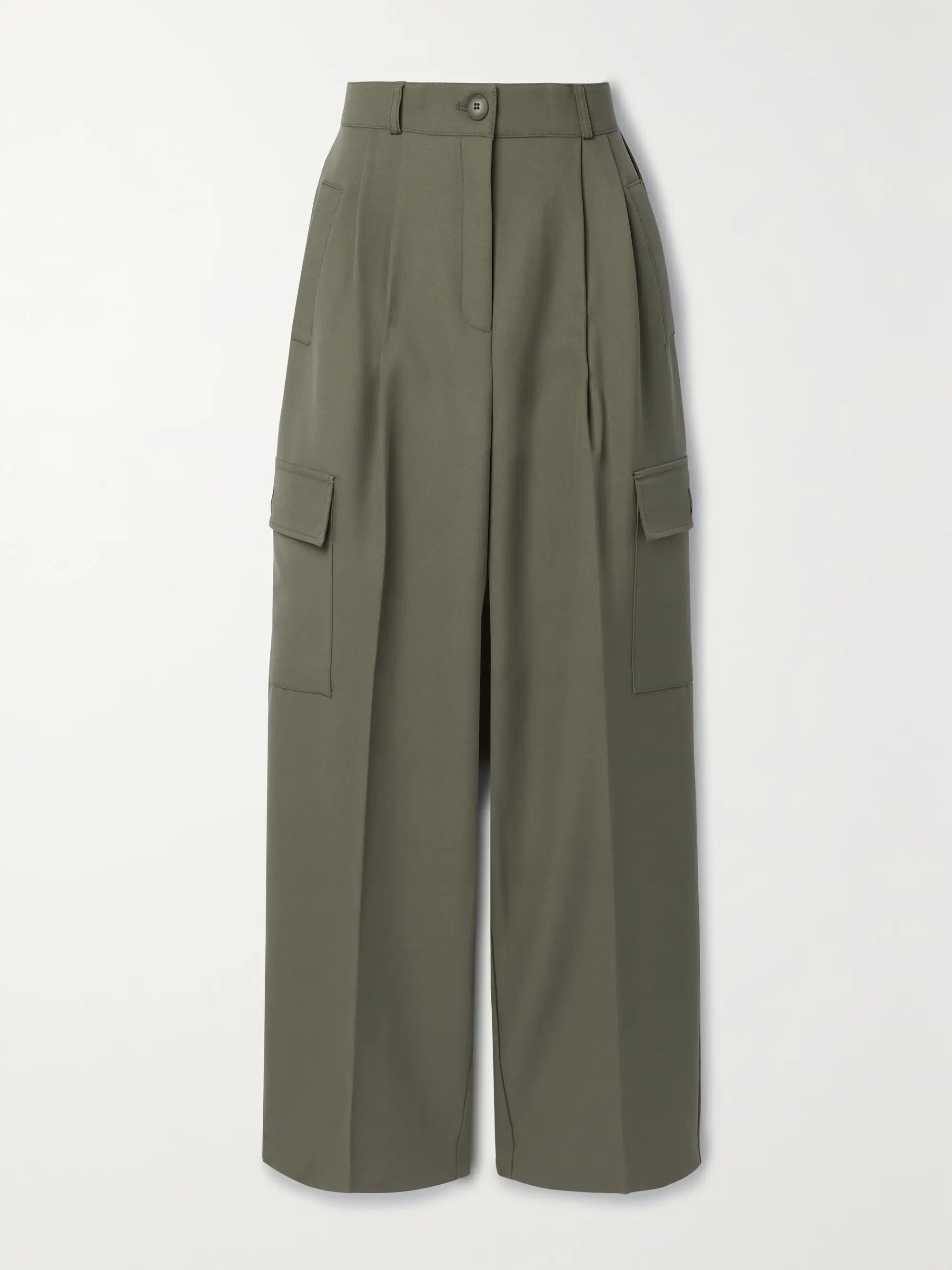 Maesa pleated woven wide-leg cargo pants | NET-A-PORTER (UK & EU)