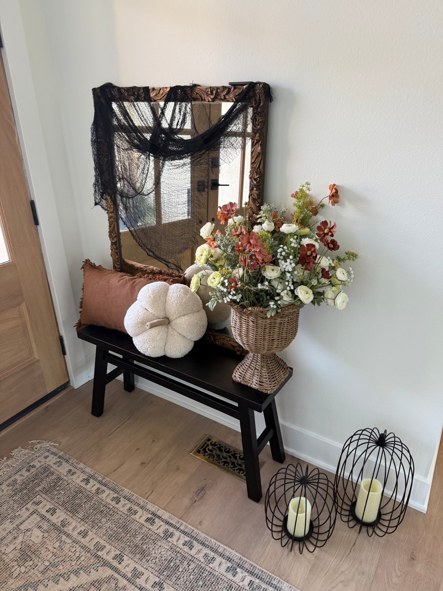 Fall and Halloween decor! Black cheese cloth, wicker floral vases! Back metal lantern pumpkins on sale! 

#LTKSeasonal #LTKHalloween #LTKHome