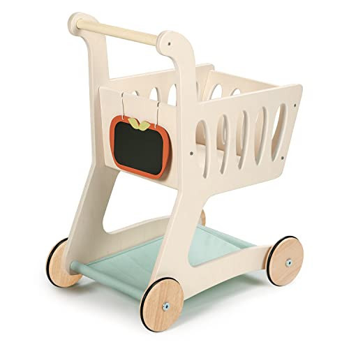 Tender Leaf Toys - Shopping Cart - Wooden Shopping Cart with Extra Storage - Perfect Role Play Toy, Promotes Creativity and Imagination for Boys and Girls - Age 3+ | Amazon (US)