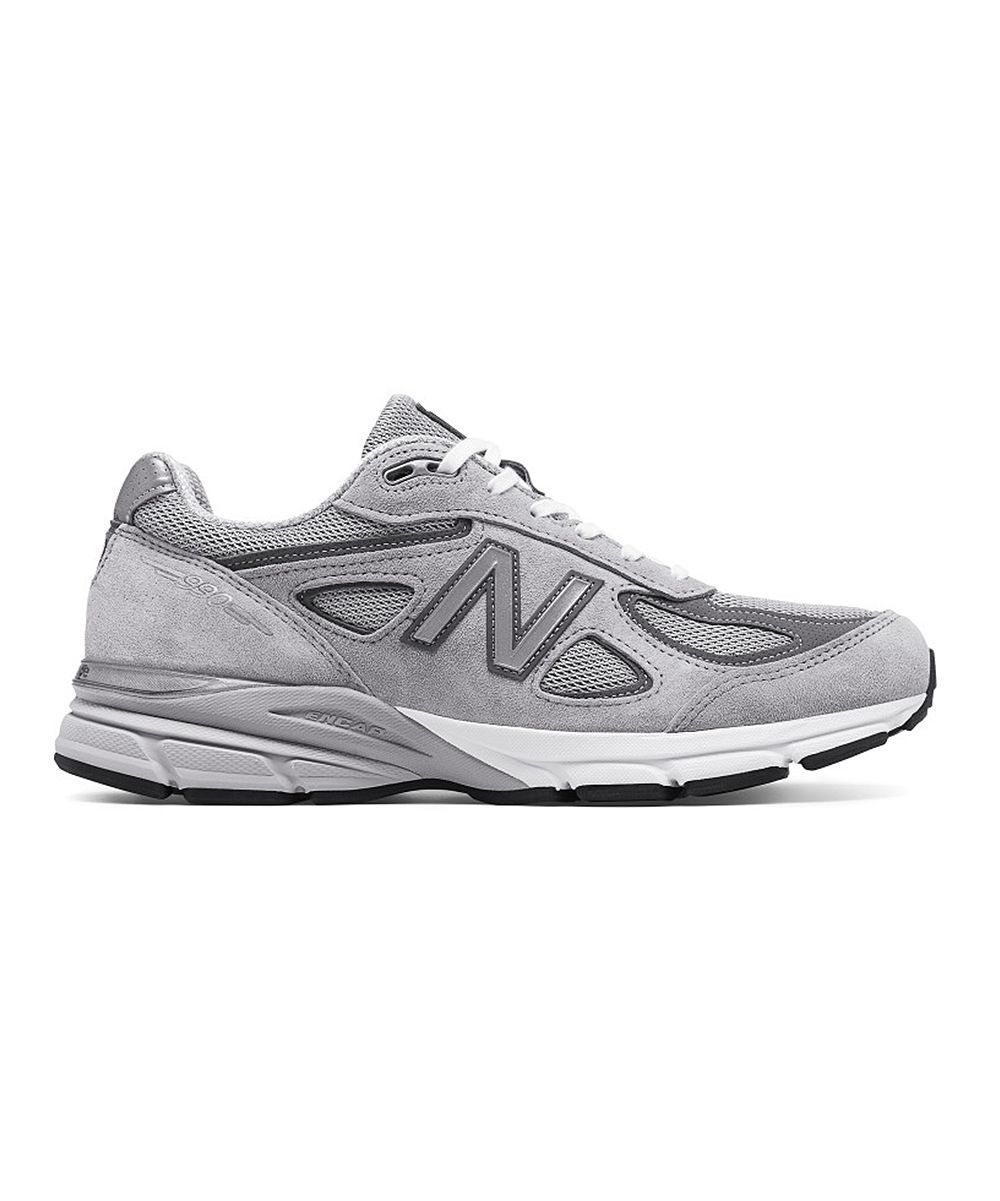 New Balance Men's Running Shoes - Gray & White 990v4 Sneakers - Men | Zulily