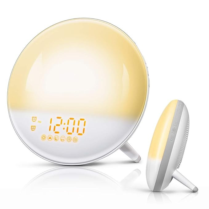 FIMITECH Wake Up Light, Alarm Clock 7 Colored Sunrise Simulation and Sunset Fading, Dual Alarm Cl... | Amazon (US)
