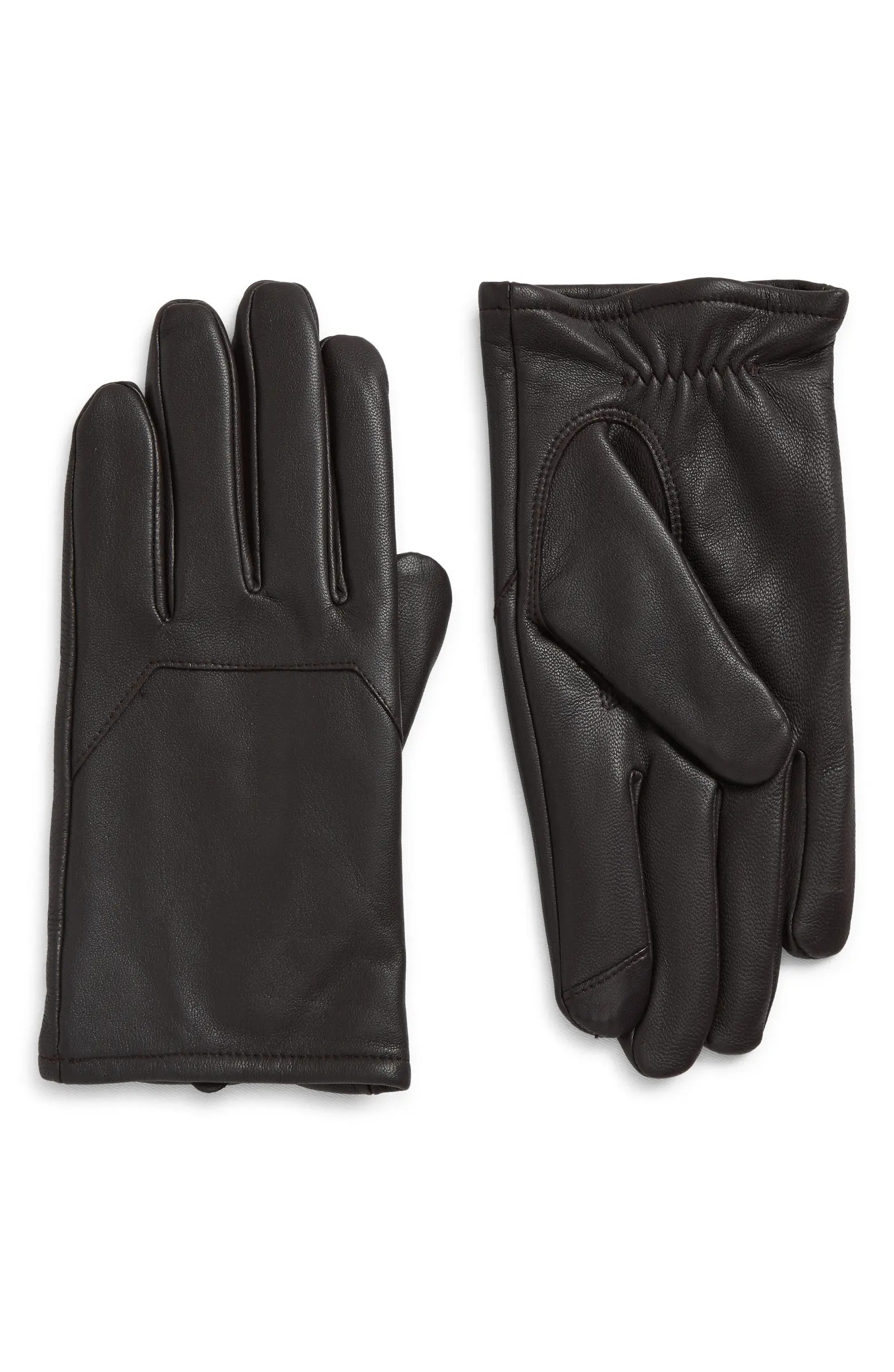 Men's Faux Fur Lined Leather Gloves | Nordstrom