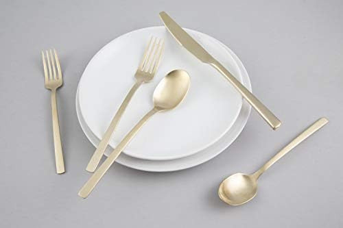 Cambridge Silversmiths Beacon Champagne Satin 20 Piece Flatware Set, Service for 4, silver | Amazon (US)