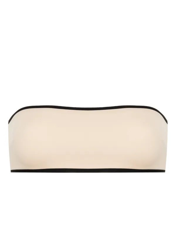 stripe edge strapless bikini top light hay | Farfetch Global