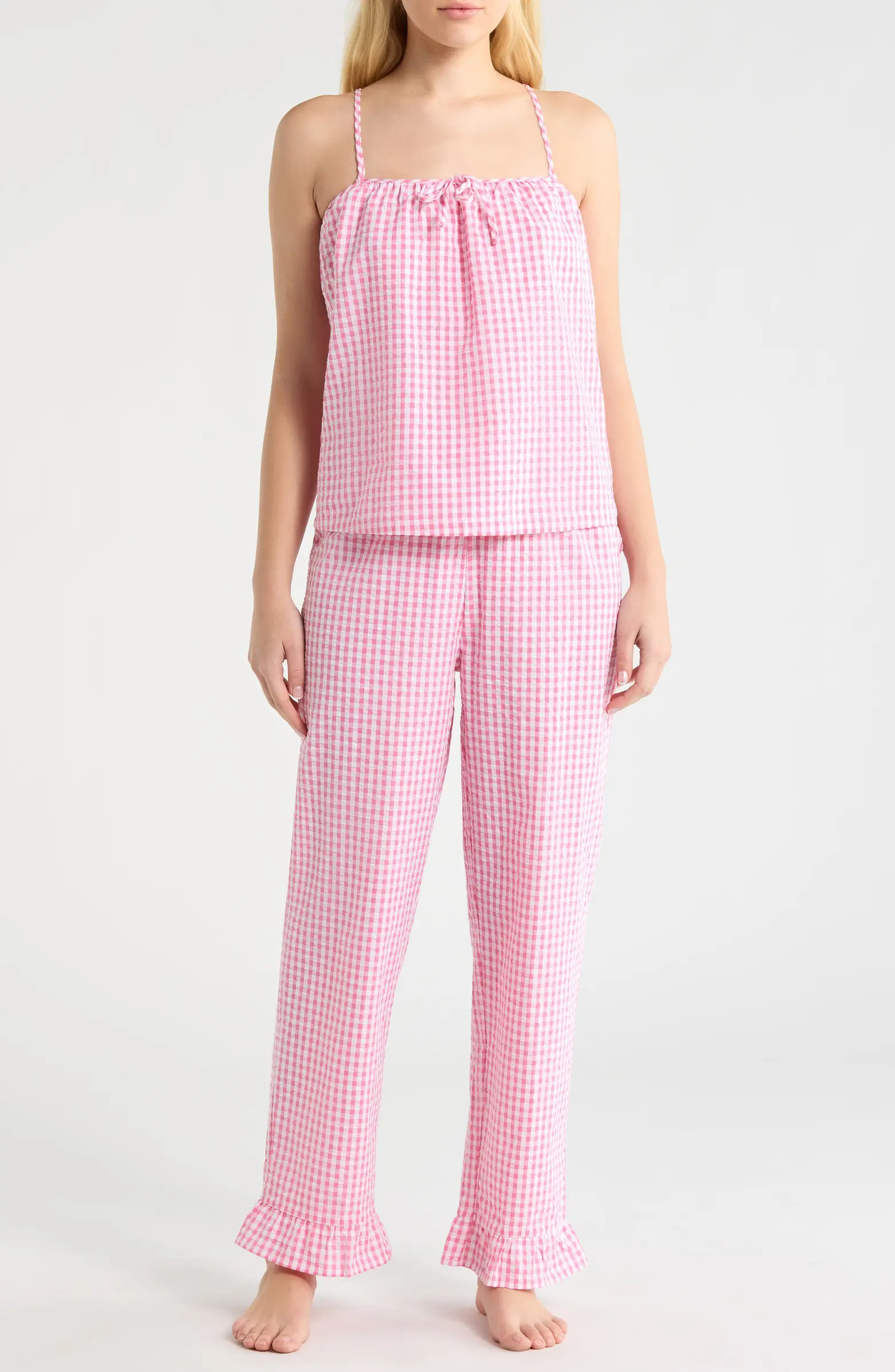 French Connection Gingham Seersucker Cami Pajamas | Nordstrom | Nordstrom