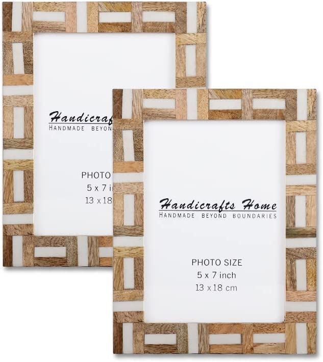 Handicrafts Home Picture Frame 5x7 Photo Frames, Marquet-Chase Collection, Pack of 2 | Amazon (US)