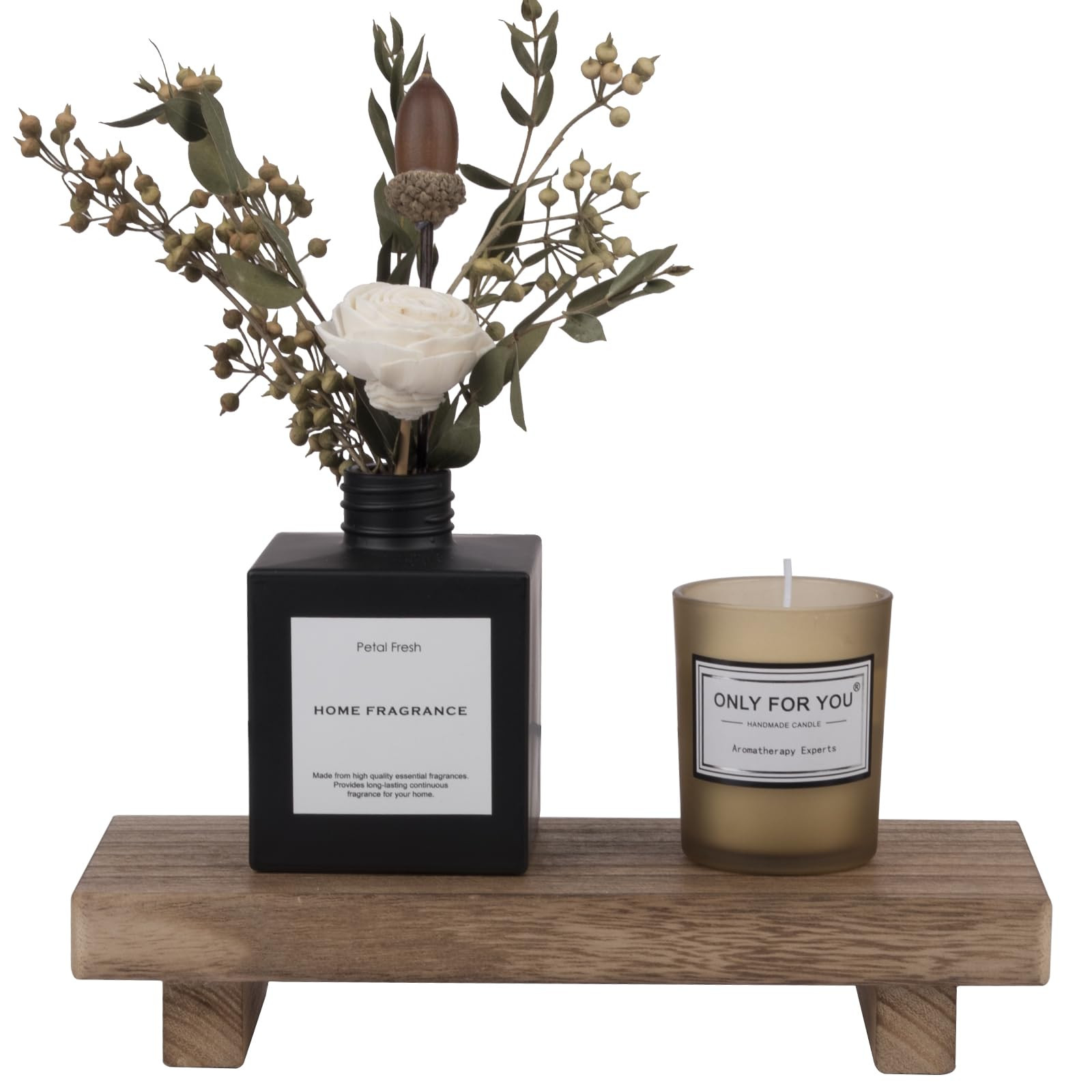 zoocatia Small Wood Tray Pedestal Stand Farmhouse Bathroom Decor Decorative Wooden Riser Kitchen ... | Amazon (US)