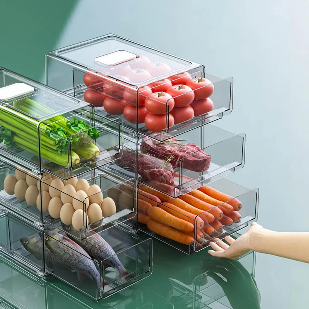 Food storage container Refrigerator product holder-stackable refrigerator storage box Drawer bask... | Walmart (US)