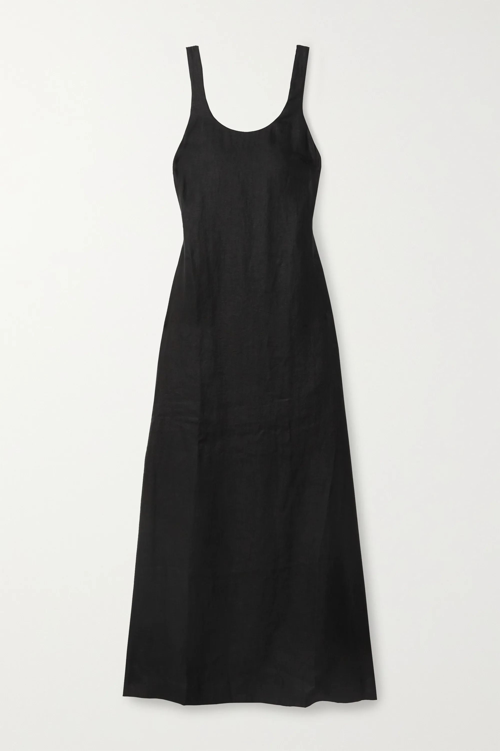 Black + NET SUSTAIN The Kennedy open-back linen-twill maxi dress | BONDI BORN | NET-A-PORTER | NET-A-PORTER (US)