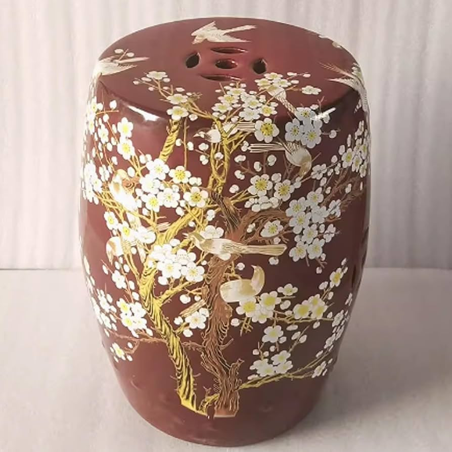 Chinese-Style Drum Stool, Ceramic Decorative Garden Stool, Glazed Hand-Painted Stool, Garden Deco... | Amazon (US)
