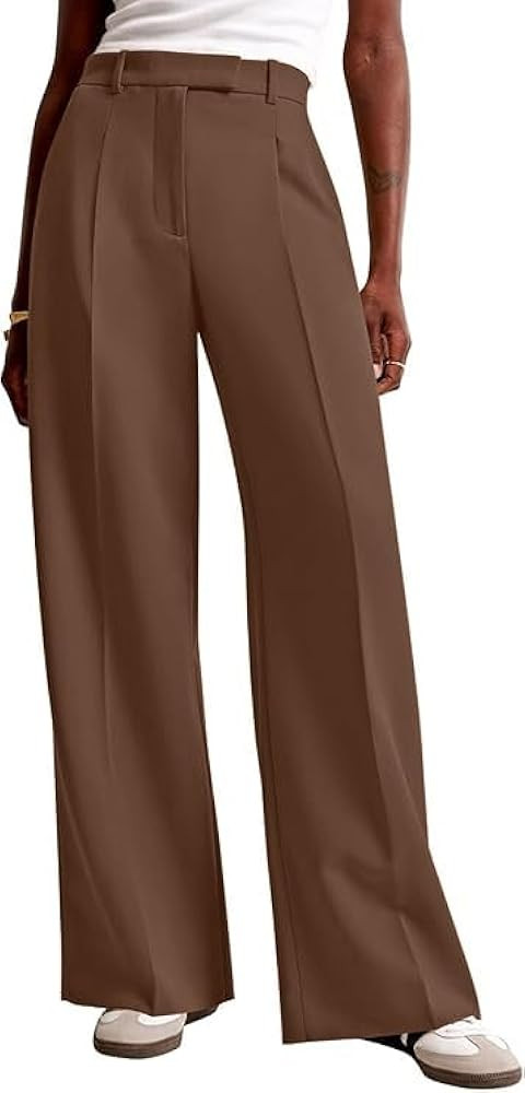 NIMIN Women Wide Leg Pants High Waisted Business Casual Work Trousers Dressy Pants with Pockets | Amazon (US)