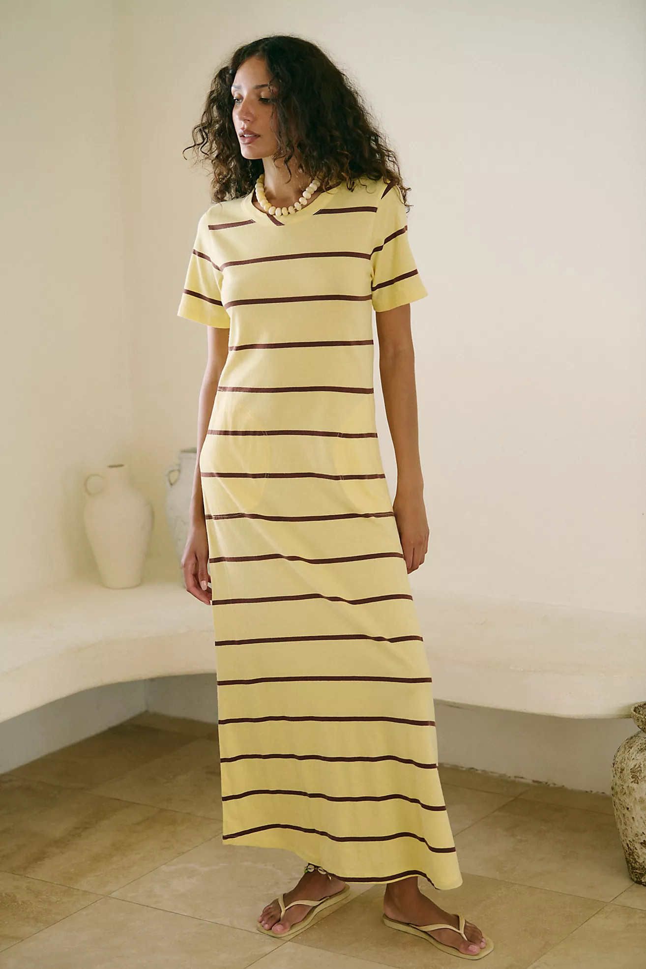 Sleek And Striped Cotton-Jersey Maxi Dress | Free People (Global - UK&FR Excluded)