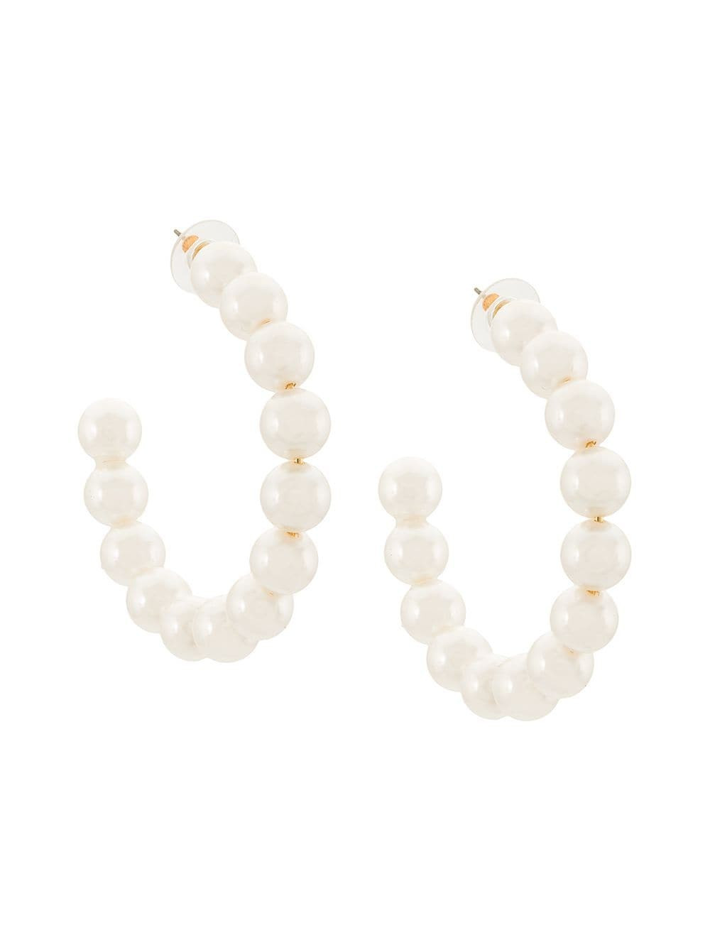 Lele Sadoughi pearl hoop earrings - White | Farfetch Global