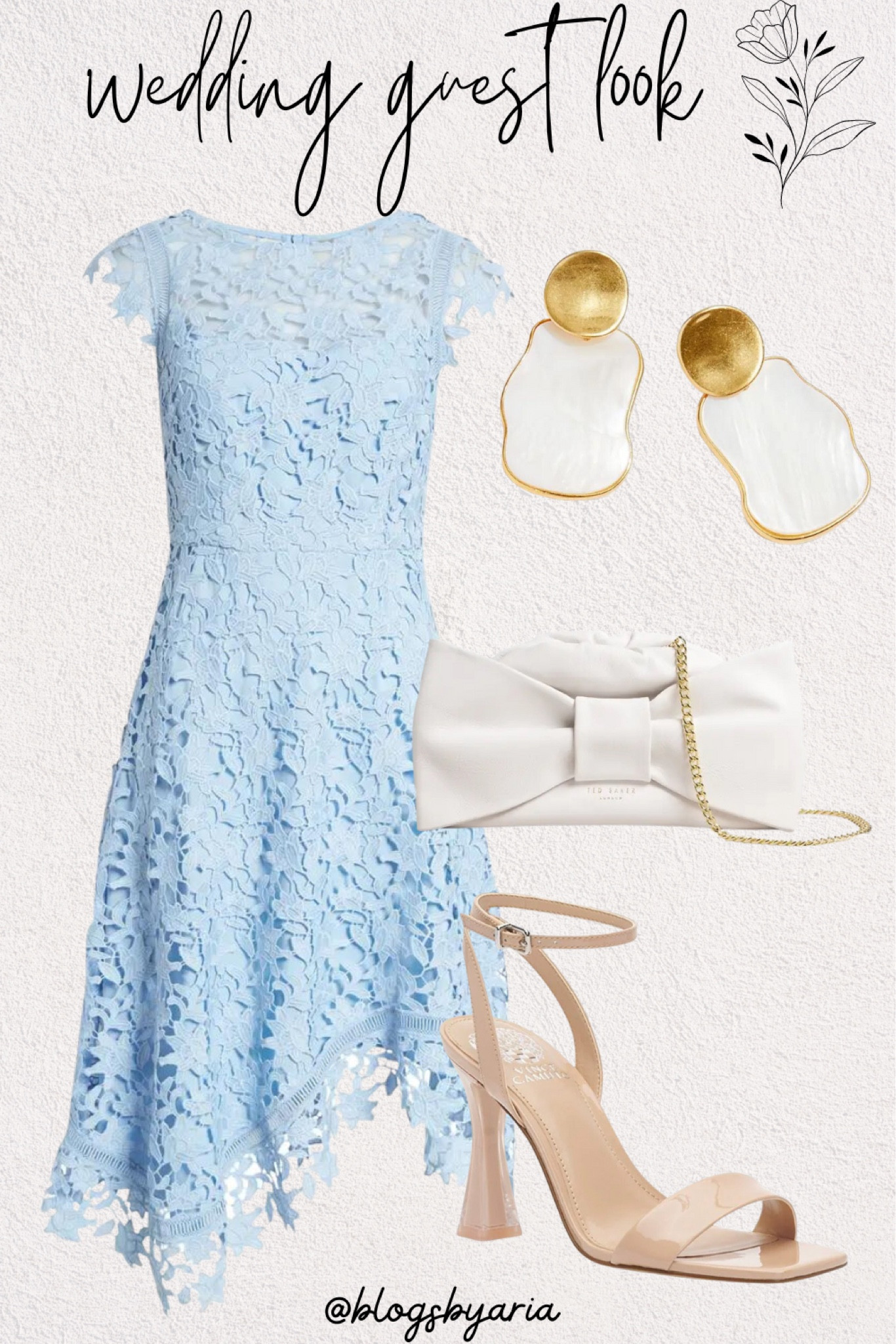 Wedding guest outfit inspo with light blue lace dress. Wedding guest dress ideas. Dresses and outfits to wear to weddings. Wedding guest attire and great wedding outfit ideas for wedding guests for every season and dress code. Wedding guest outfit inspiration board to get some ideas of cute looks and styles to try out!

#LTKSeasonal #LTKwedding #LTKstyletip