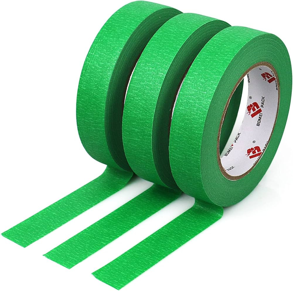 BOMEI PACK 3 Pack Green Painters Tape 0.94-Inches x 55 Yards, Green Painters Masking Tape Bulk fo... | Amazon (US)